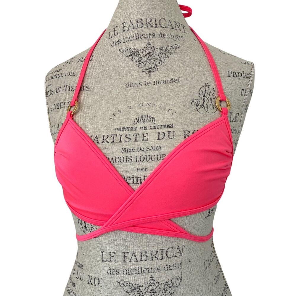 Victoria's Secret Hot Pink Wrap Halter Bikini Top Size XS